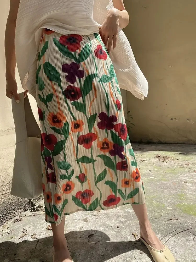 Vintage Sommerurlaub Rückenschlitz Mujer Röcke