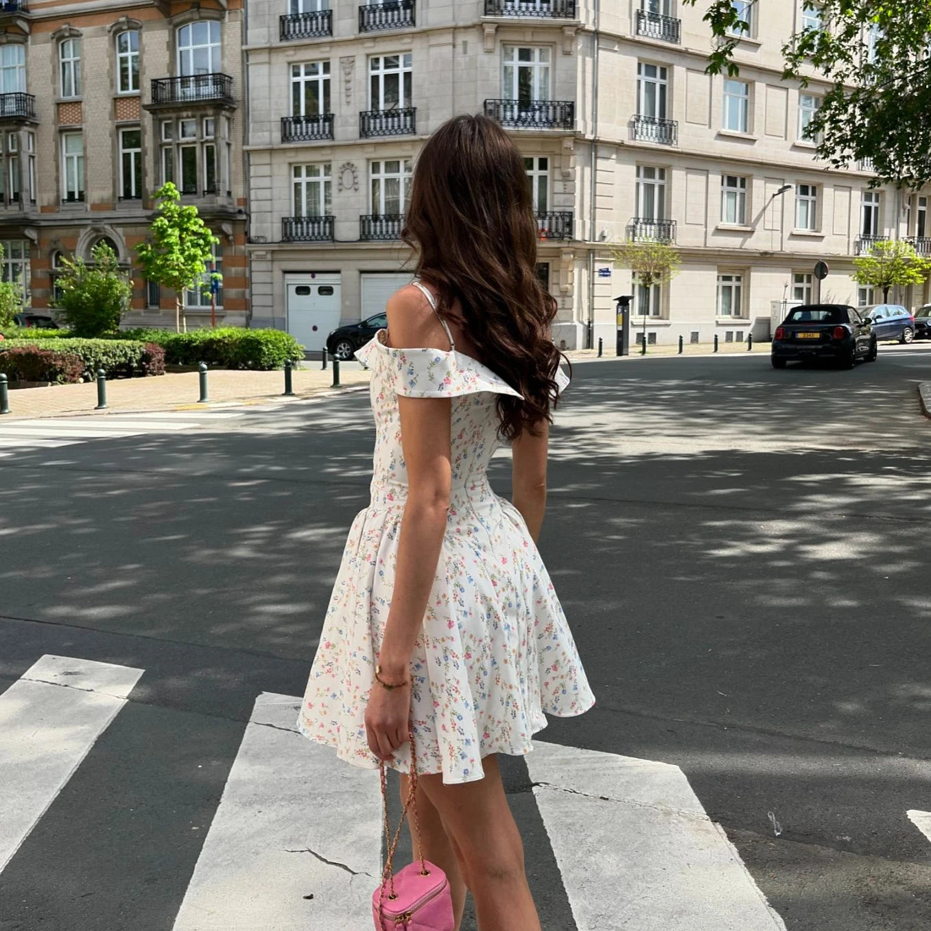 Suninheart Floral Print Short Party Dresses Off The Shoulder Tulle Dress