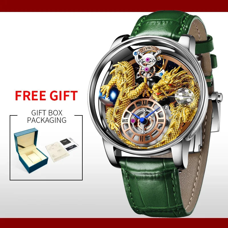 3D Gold Dragon Astronomia Quartz Watch
