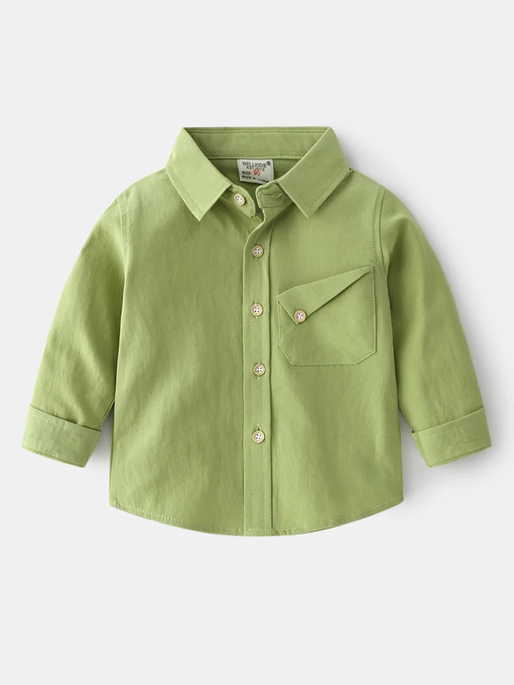 Autumn Fashion Candy-Colored Lapel Long Sleeve Thin Shirt