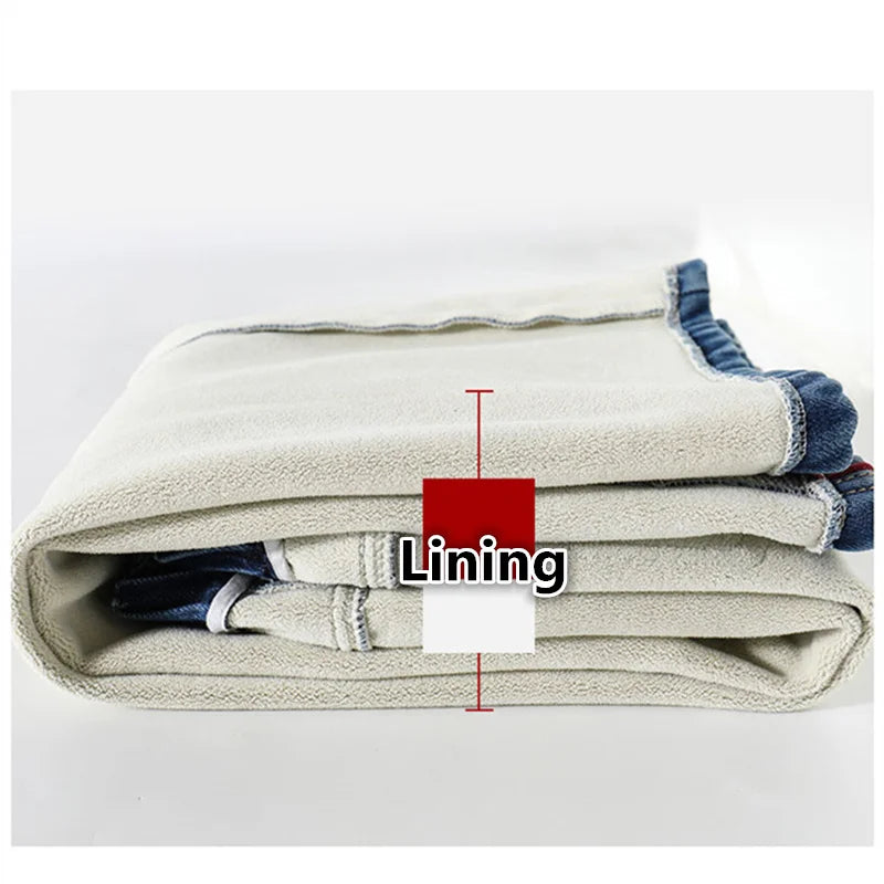 Children Winter Thermal Jeans Pants