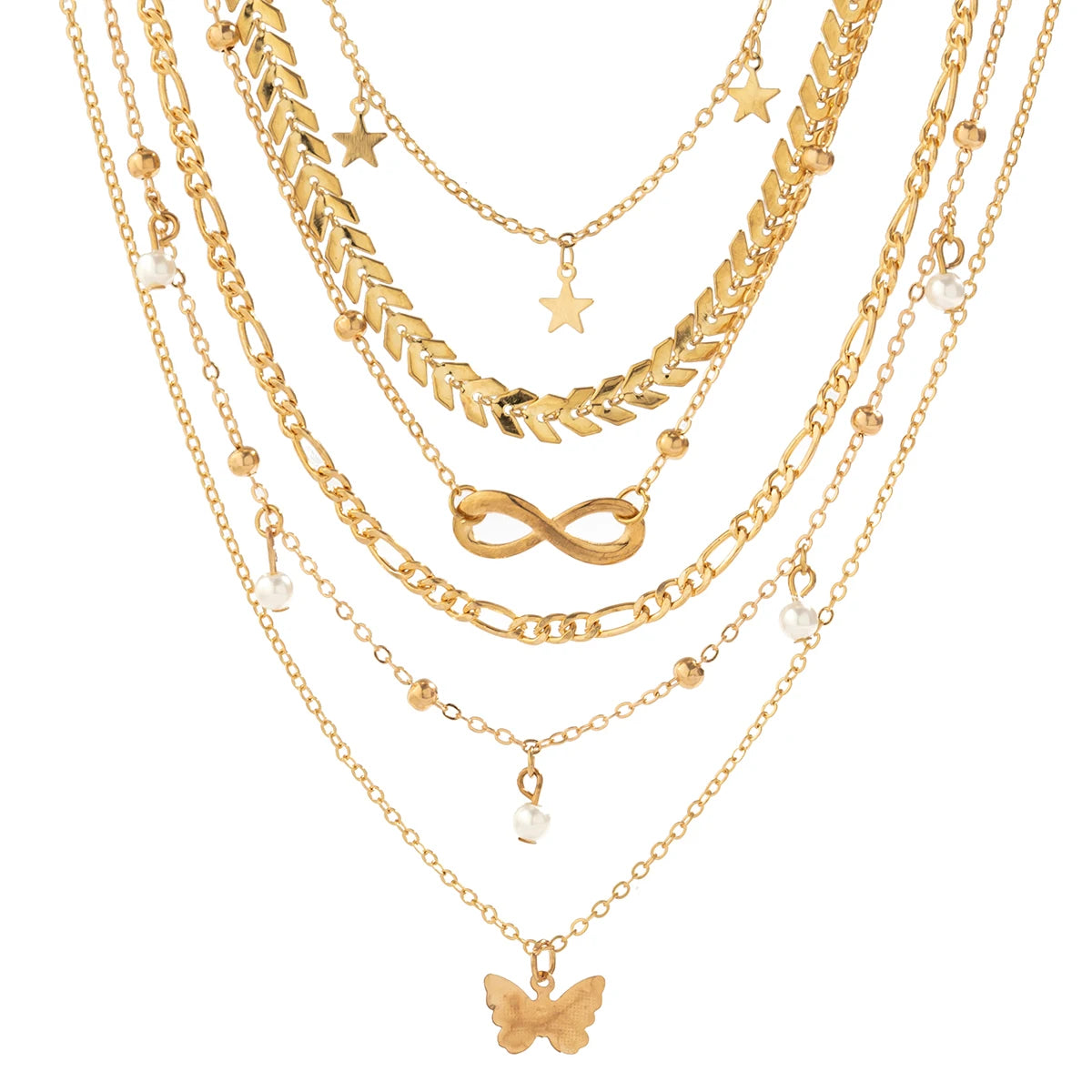 Women Multilayer Thin Link Choker Aesthetic Wed Jewelry