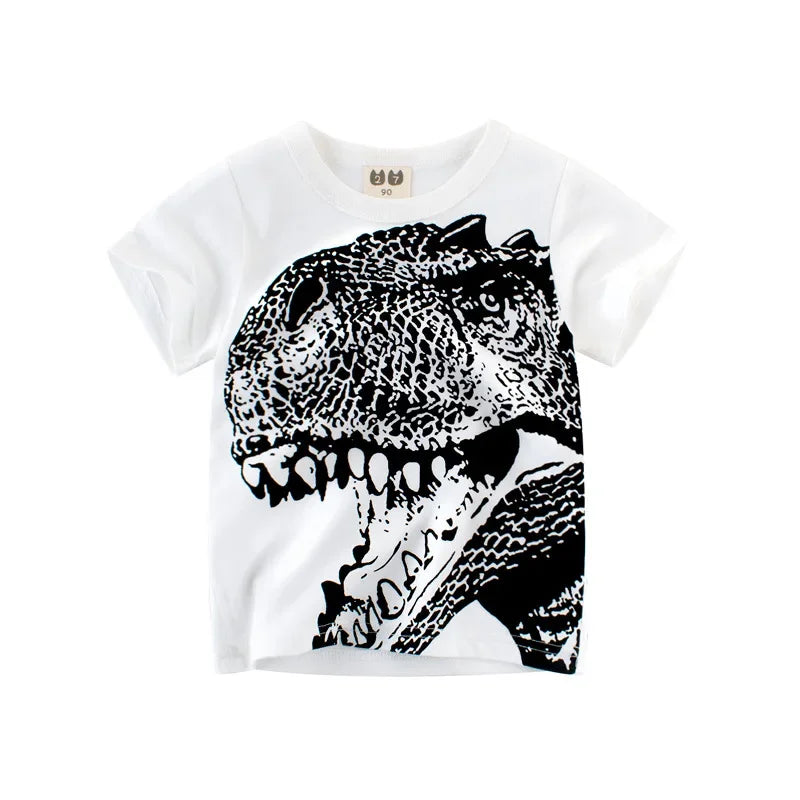 Children Boys Short Sleeve O-Neck Cotton T-shirt