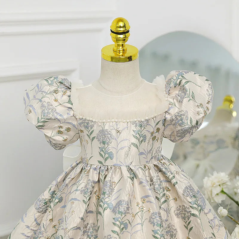 New Luxury Embroidery Flower Baby Girl Dress