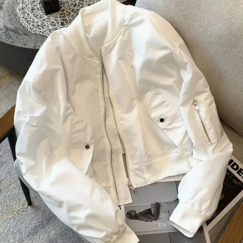 New Vintage Cropped Bomber Jacket