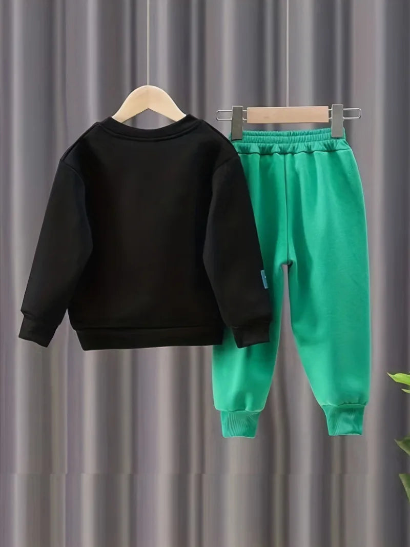 Kid Cartoon Bear Top and Bottom 2 Pieces Set