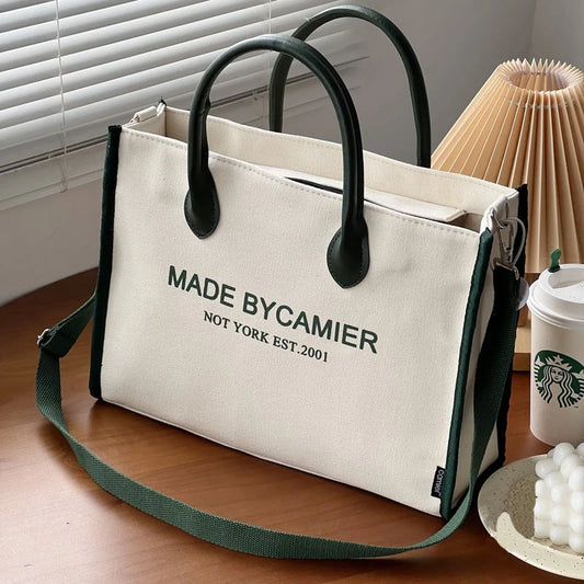 Hylhexyr Large Capacity Thickened Canvas Square Tote Bags With Zipper