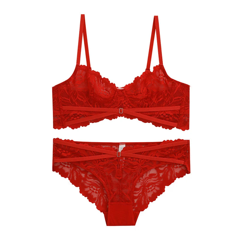 New Lingerie Push Up Brassiere Embroidery Lace Underwear Set