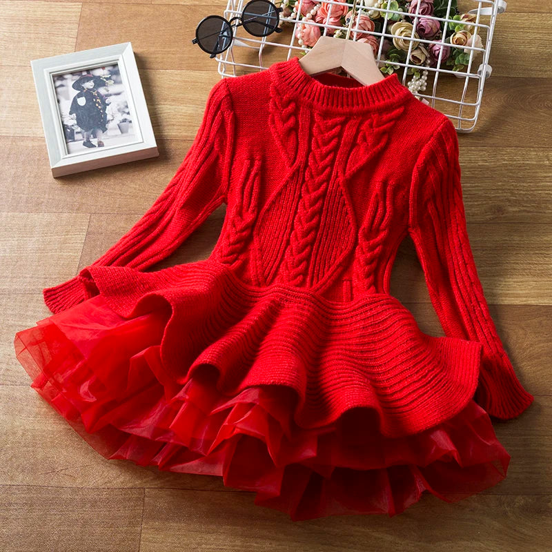 New Long Sleeve Girls Winter Dress