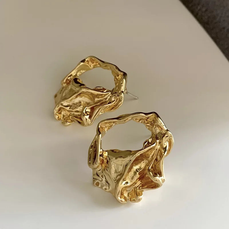 New Fashion Metal Geometric Smooth Chunky Drop Earring