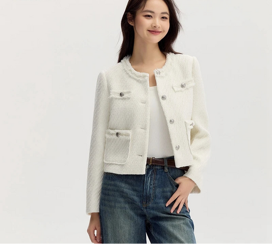 2025 New Petit Charcoal Style Slim Fit Jacket