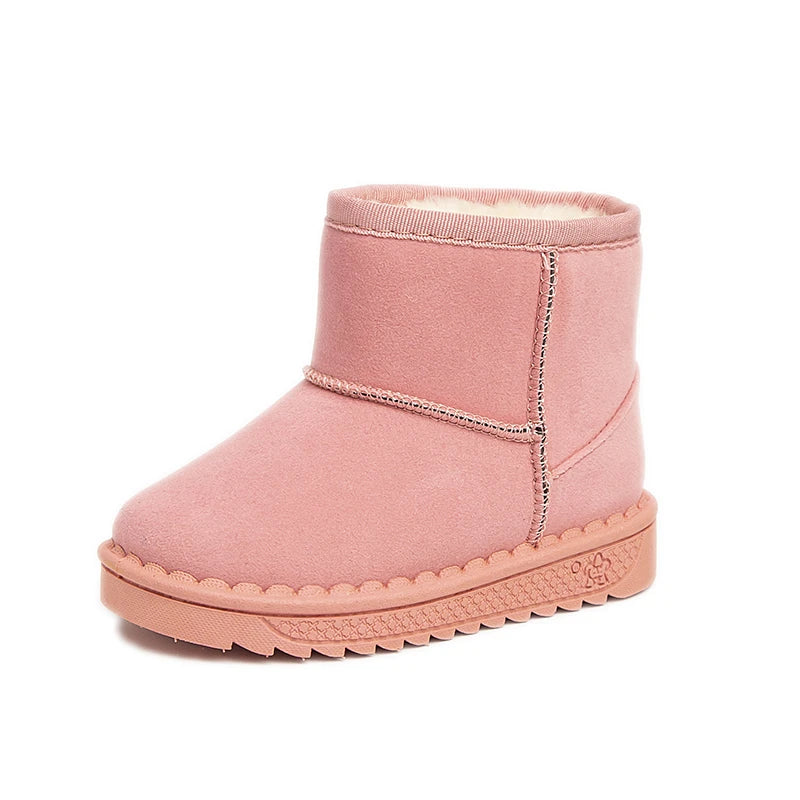 New Leisure Thick Fur Platform Winter Kids Short Boot