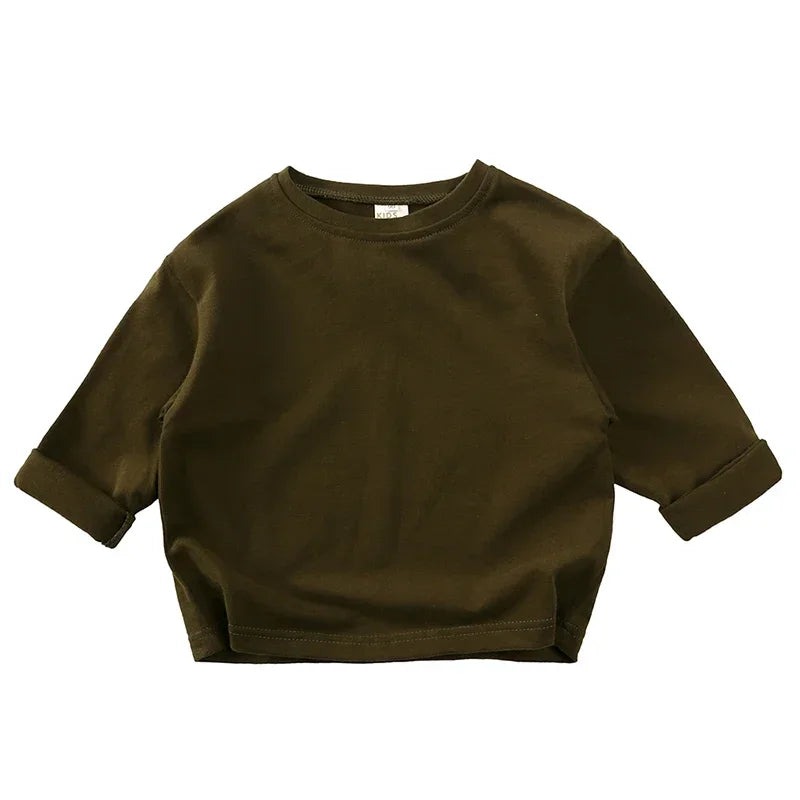 Autumn Kids Boy Solid Casual Long Sleeve Top