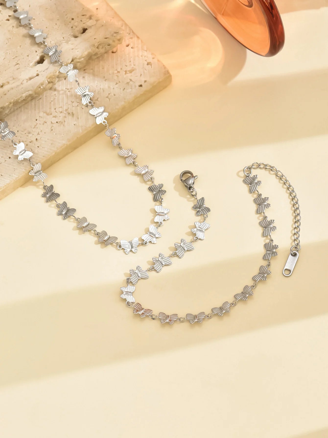New Fashion Retro Style Stainless Steel Butterfly Chain