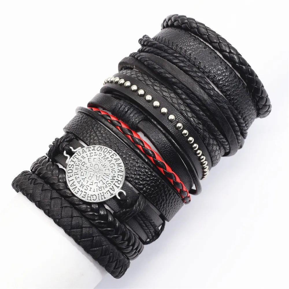 10 Pcs/set Black Wrap Women New Fashion Bracelets