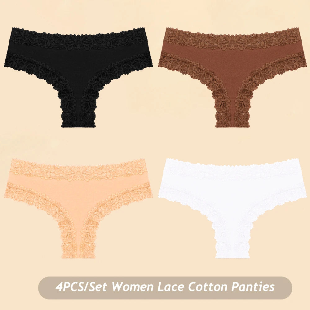 Women Floral Lace Seamless Brazilian Panties