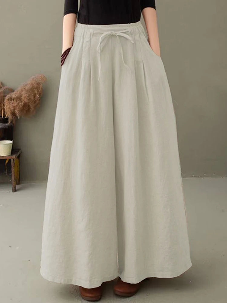 ZANZEA Elegant Women's Wide Leg Pants