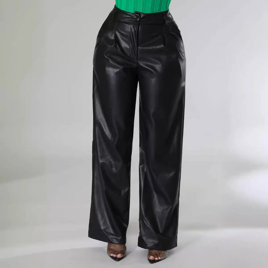 Sexy, gerade geschnittene Hose mit hoher Taille