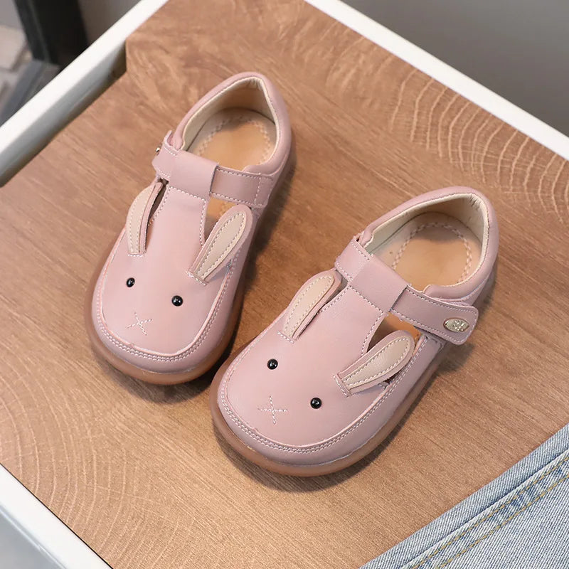 Girls Flats Non-slip soft sole Leather Shoes