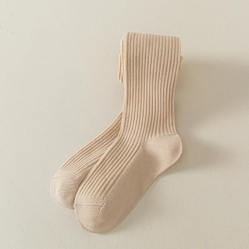 Autumn Girls Tights Warm Solid Color Cotton Stockings