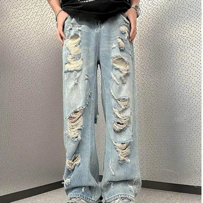 New Vintage Distressed Jeans mit geradem Bein