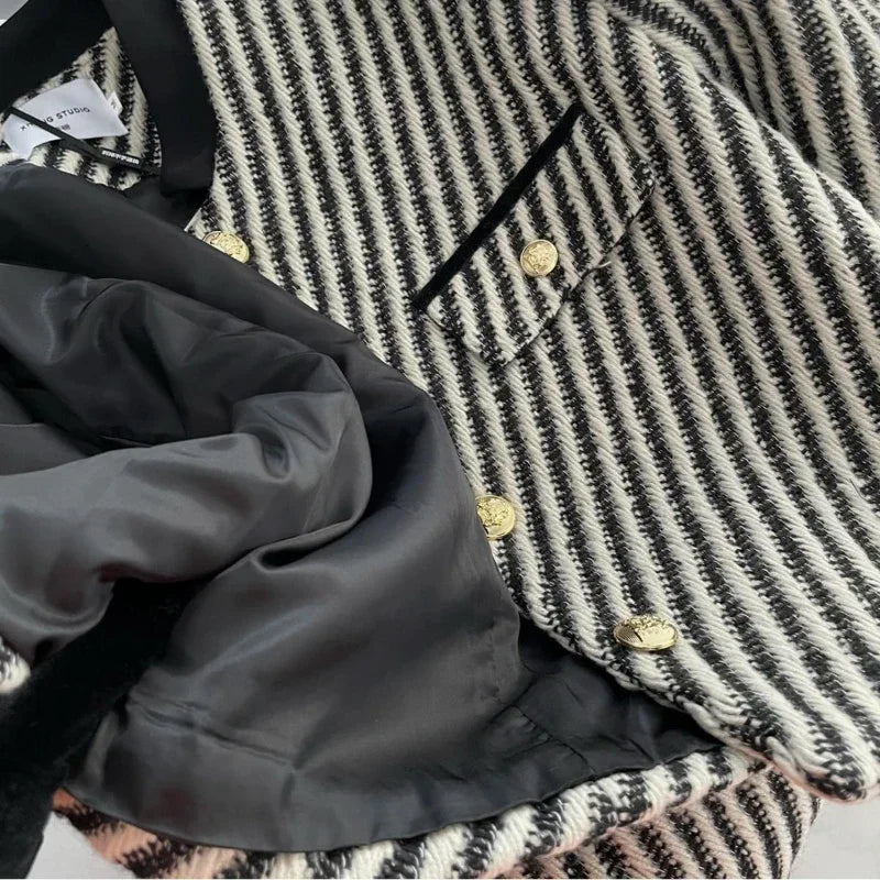 Autumn Winter 2024 New Vintage Stripy Jackets