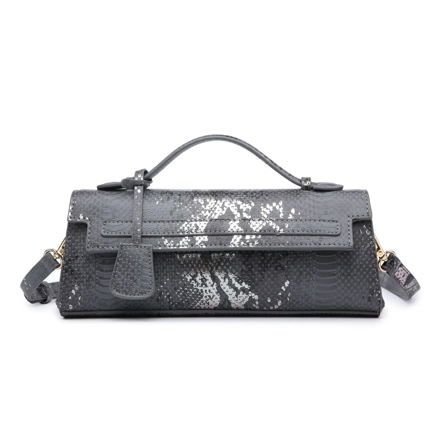 Rechteckige Handtasche mit Schlangenmuster