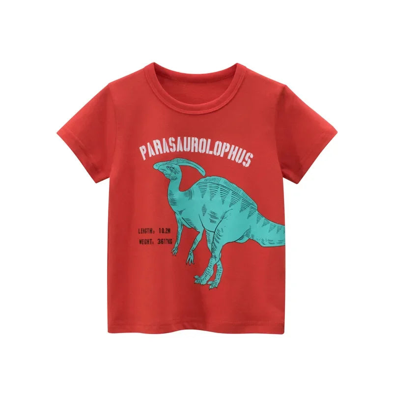 Children Boys Short Sleeve O-Neck Cotton T-shirt