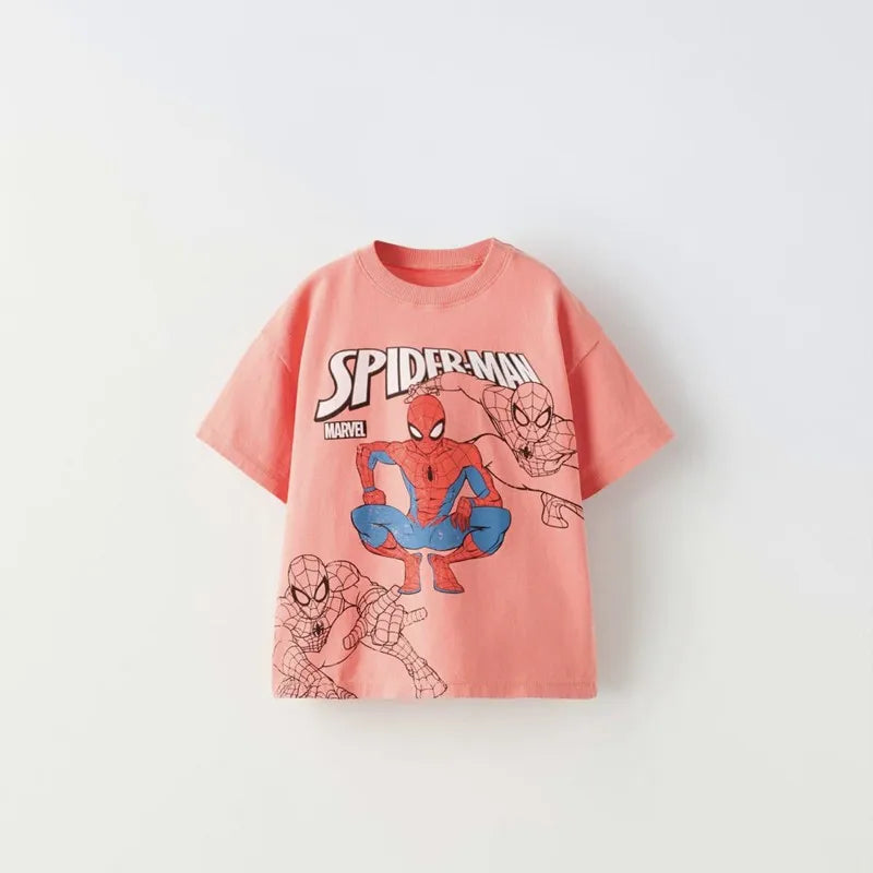 Baby Cute Print Round Neck Short Sleeve Base Shirt