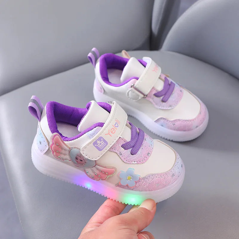 New Disney LED Casual Pink Purple Shoes