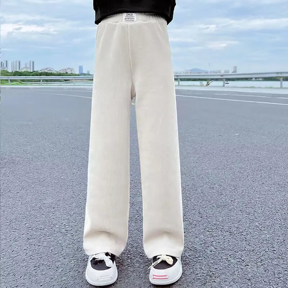 Children's Corduroy Casual Straight Leg Pants