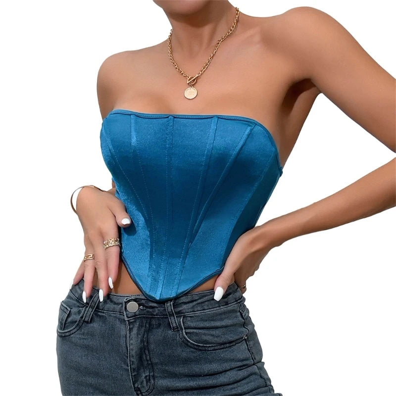 Bright Fishbone Corset Tops