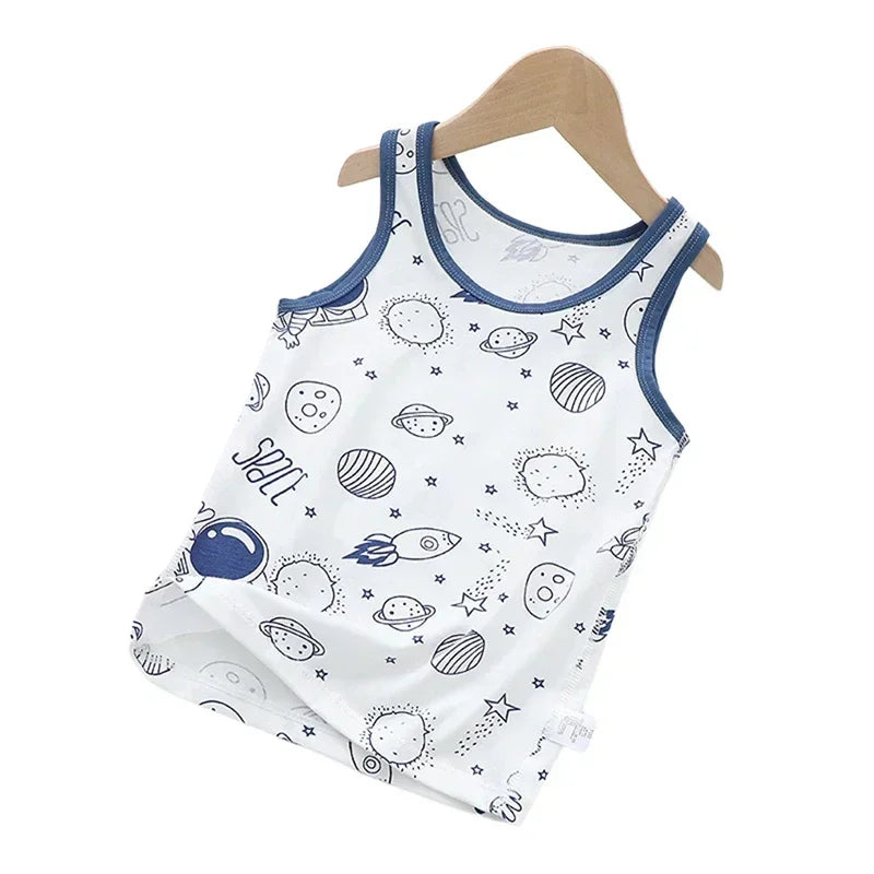 Summer Sleeveless Breathable Cotton Children T-shirt