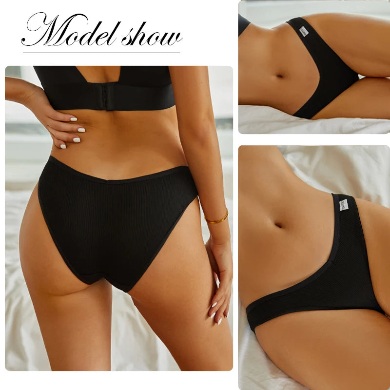 Women Sexy V Waist Plus Size Briefs Low-Rise Comfortable Lingerie