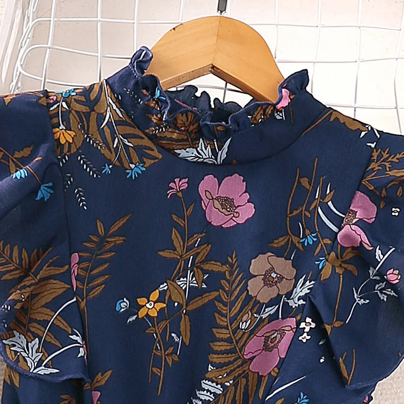 Kids Floral Print Casual Dress