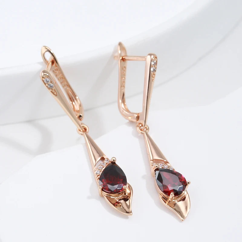 Women Rose Golden Elegant Bride Wedding Fine Jewelry