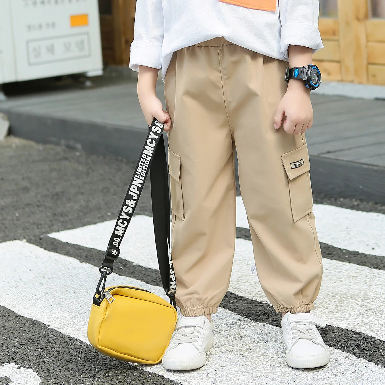 Autumn Kids Solid Color Casual Trousers