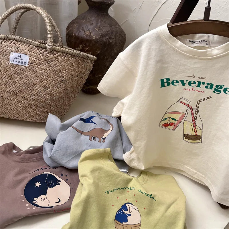 Summer Cute Cartoon Kids T-Shirts