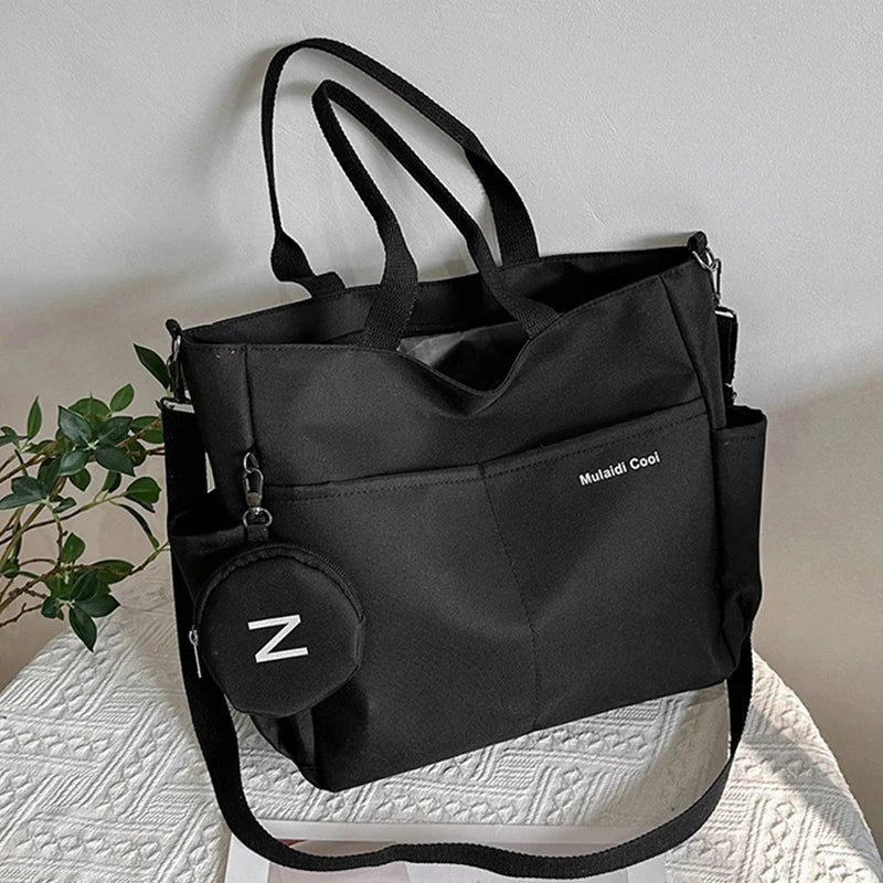 Ins Lazy Wind Nylon Womens Handbag Large Capacity Waterproof Shoulder Bag