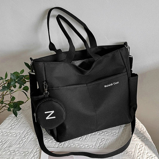 Ins Lazy Wind Nylon Womens Handbag Large Capacity Waterproof Shoulder Bag