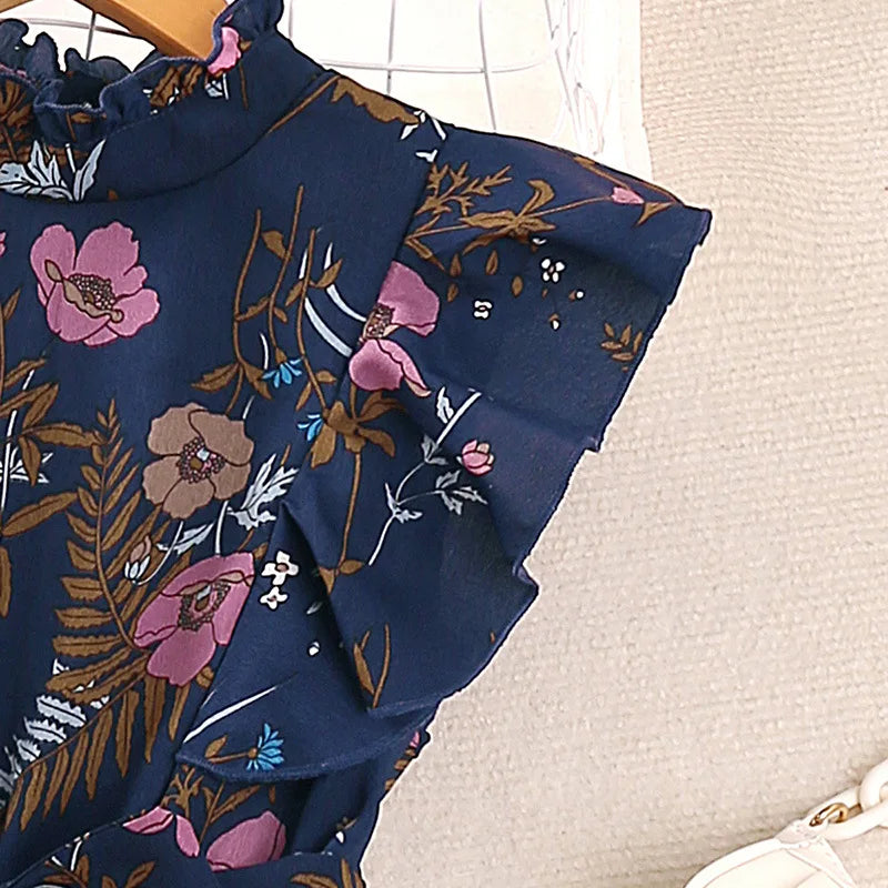 Kids Floral Print Casual Dress