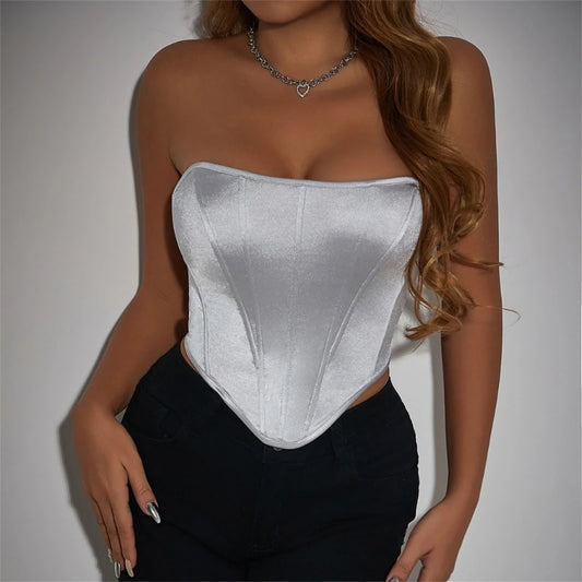 Bright Fishbone Corset Tops