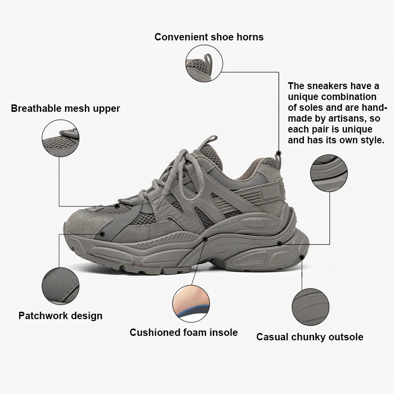 Atmungsaktive Schuhe aus Mesh in Volltonfarbe für Damen