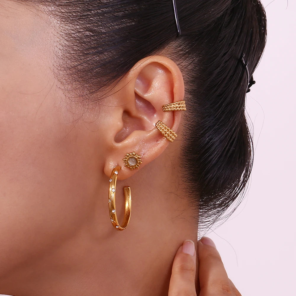 New Stainless Steel Gold Color Ear Clip