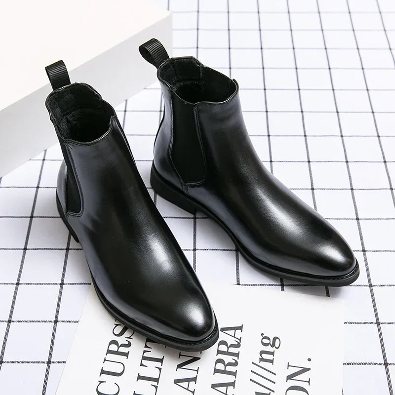 2024 Brand Leather Men Chelsea Boots