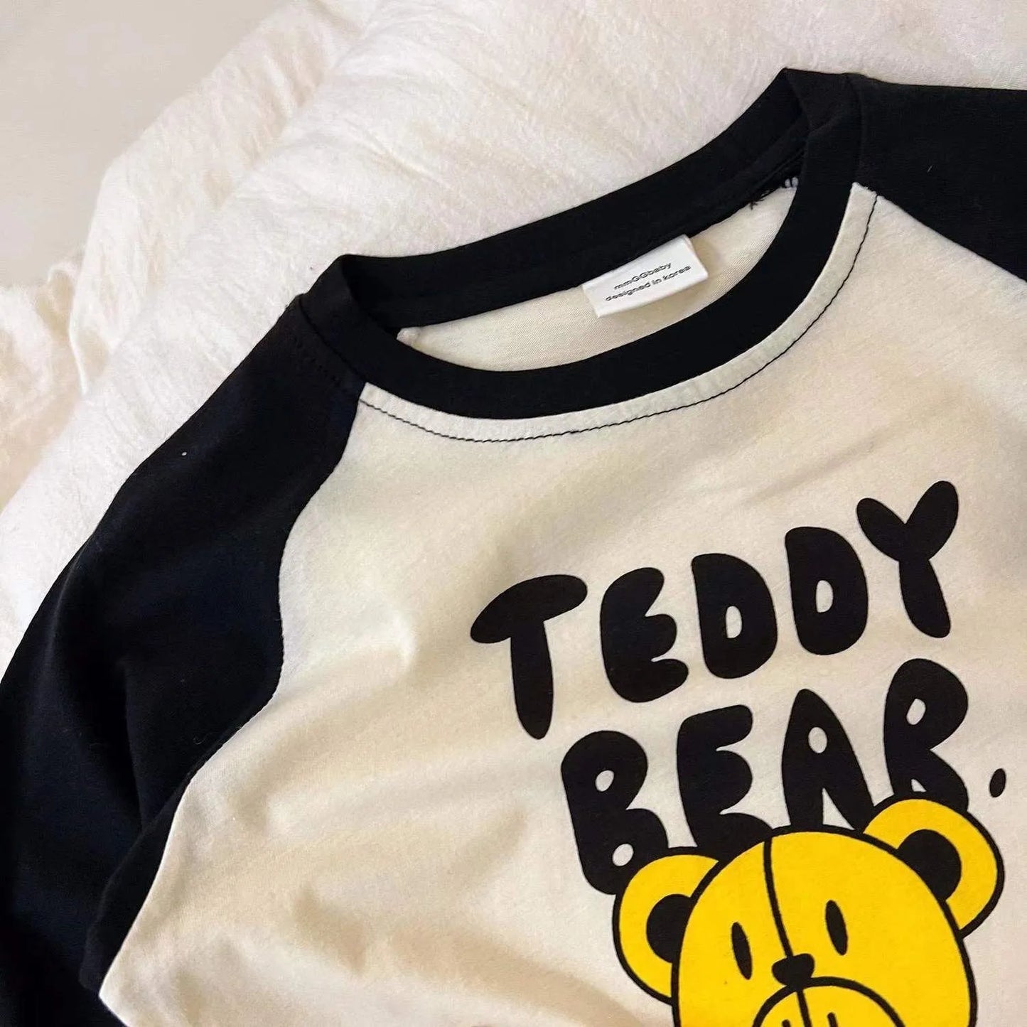 New Cartoon Spliced Long Sleeve T-shirt