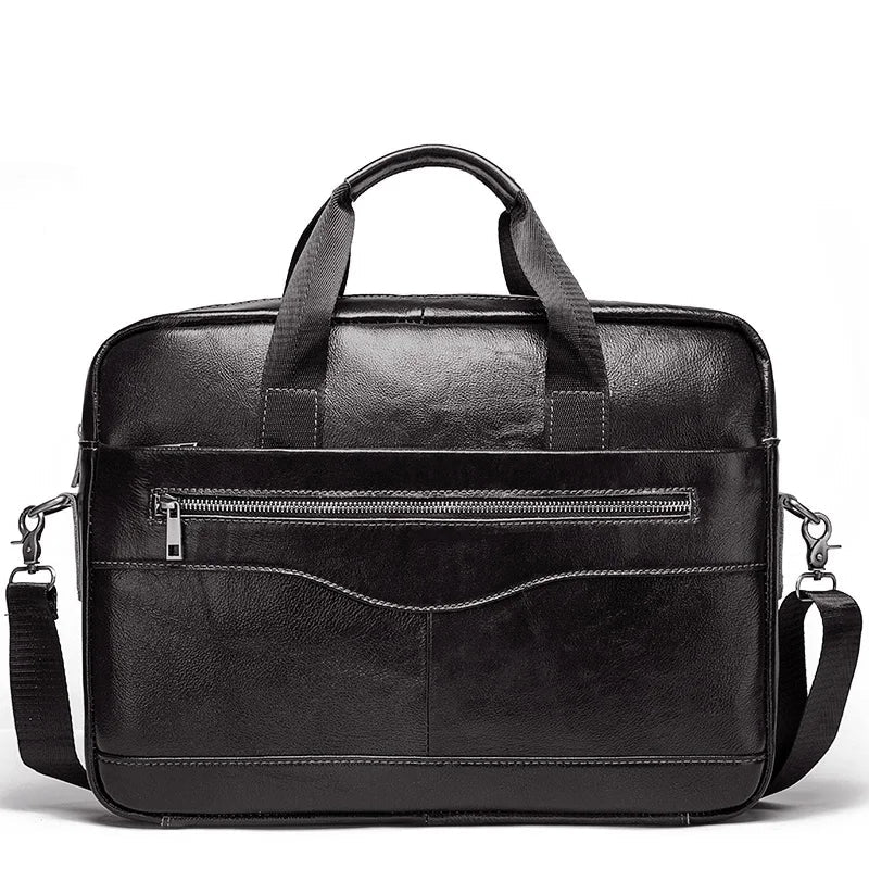 Herren Aktentasche aus echtem Leder, tragbare Bürohandtasche
