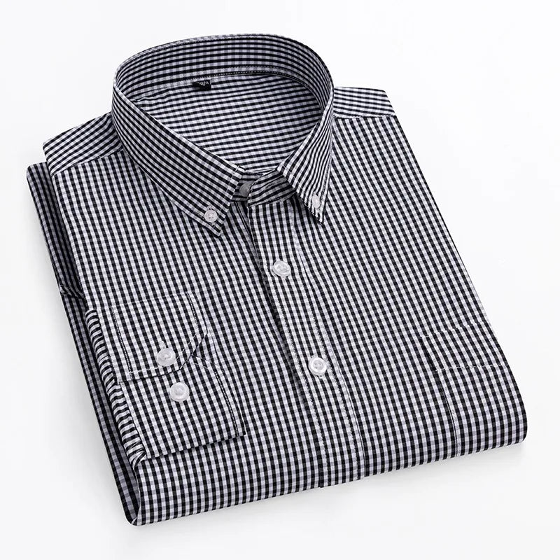 Herren Langarm Kariertes Hemd Herren Button Up Hemd