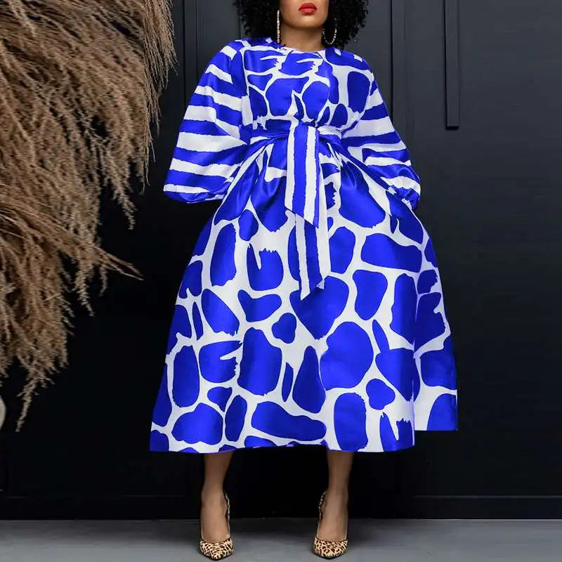 Women Long Sleeve Office Satin Silk Wedding Sundress