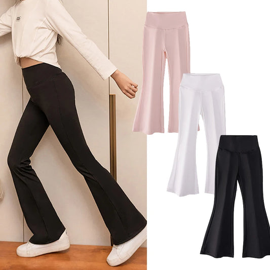 Girls High Waist Flared Pants